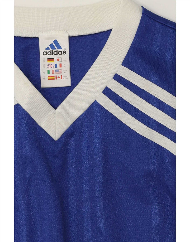 Adidas Mens Graphic Top Long Sleeve XL Blue Striped Polyester