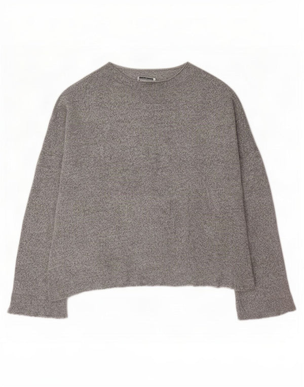 Zara γυναικείο υπερμεγέθη τοπ μακρυμάνικο UK 14 Medium Grey Flecked