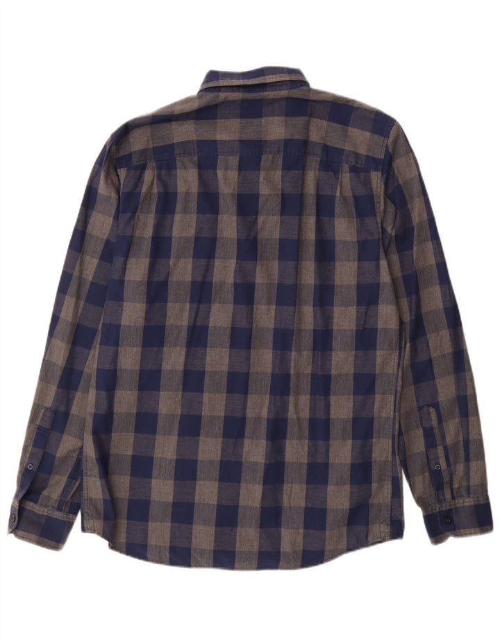 Jack Wills Mens Classic Fit Flannel Shirt Medium Navy Blue Gingham Cotton