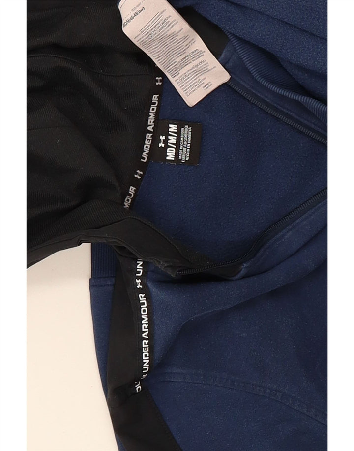 Under Armour Mens Graphic Hoodie Jumper Medium Navy Blue Colourblock
