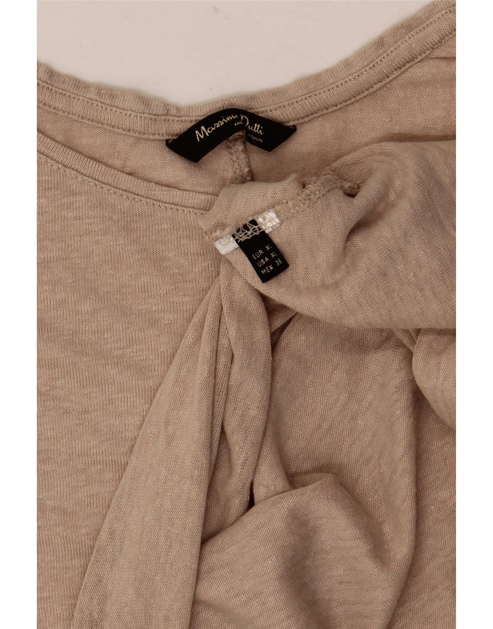 Massimo Dutti Womens Top Long Sleeve UK 18 XL Beige Flecked
