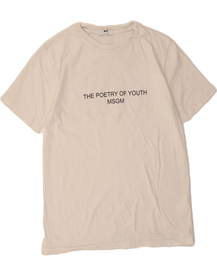 MSGM Boys Graphic T-Shirt Top 13-14 Years White Vintage MSGM and Second-Hand MSGM from Messina Hembry 