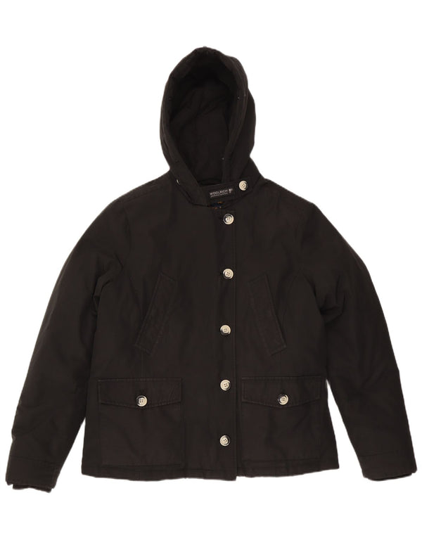 Woolrich Womens Hooded Oversized Padded Jacket UK 18 XL Black Cotton