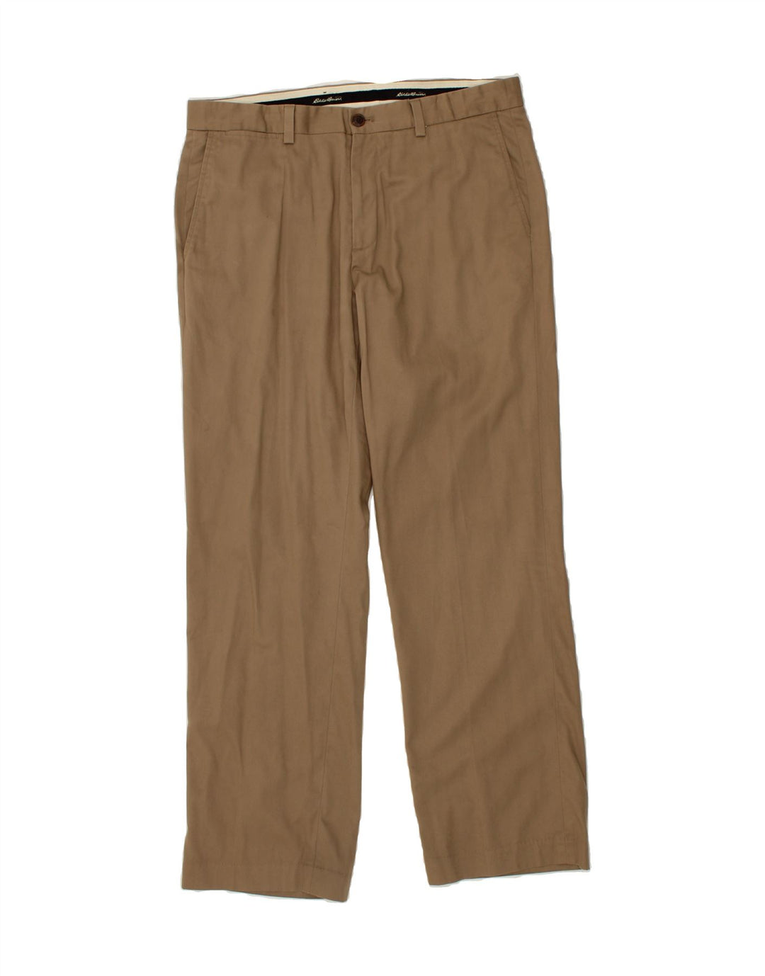 EDDIE BAUER Mens Straight Chino Trousers W35 L32  Brown Cotton Vintage Eddie Bauer and Second-Hand Eddie Bauer from Messina Hembry 