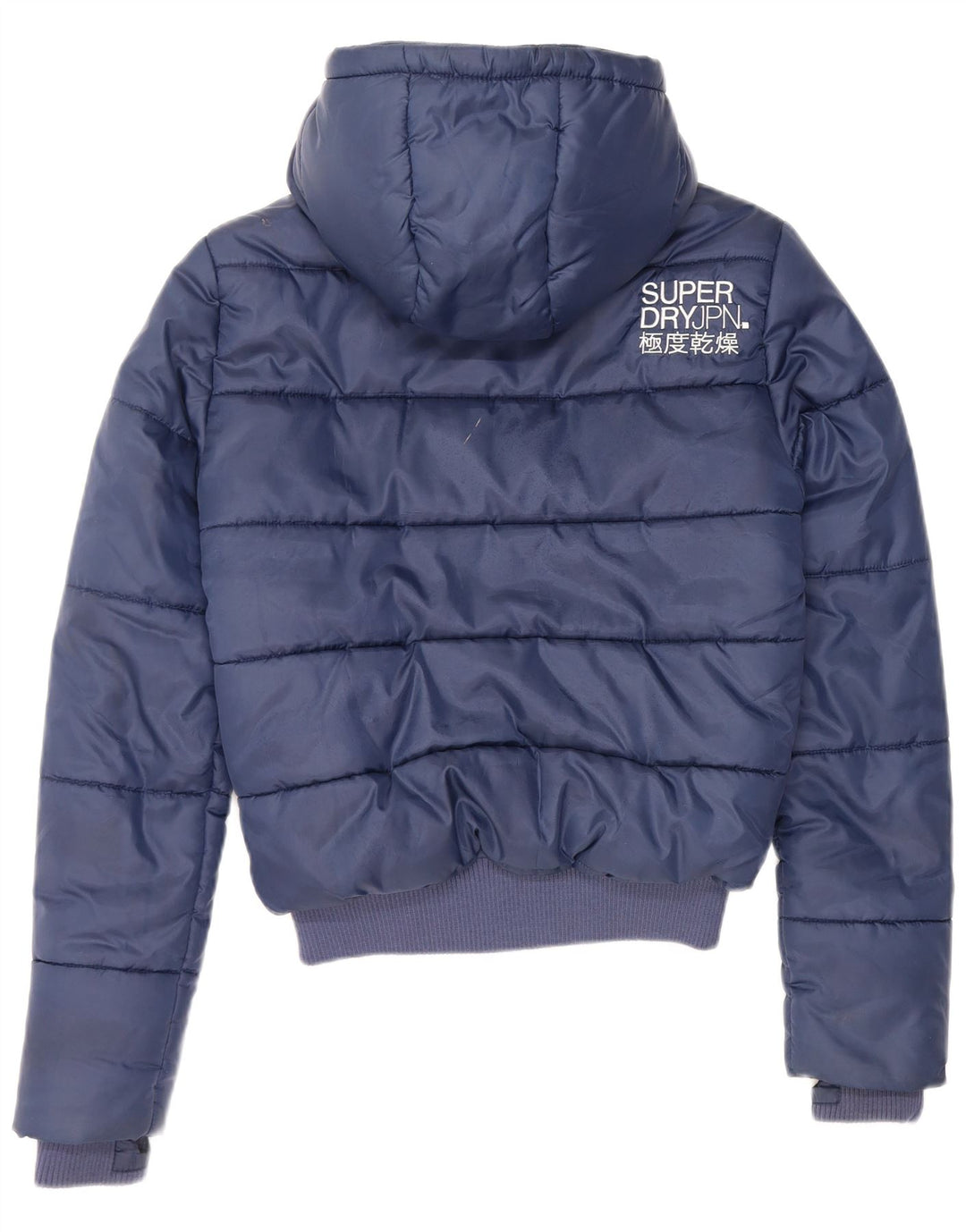 Superdry Veste matelassée à capuche pour femme UK 10 Small Bleu marine Polyester