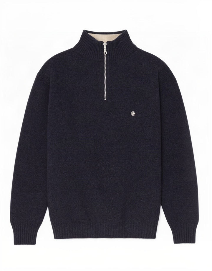 Murphy & Nye Mens Zip Neck Jumper Sweater 2XL Navy Blue Wool