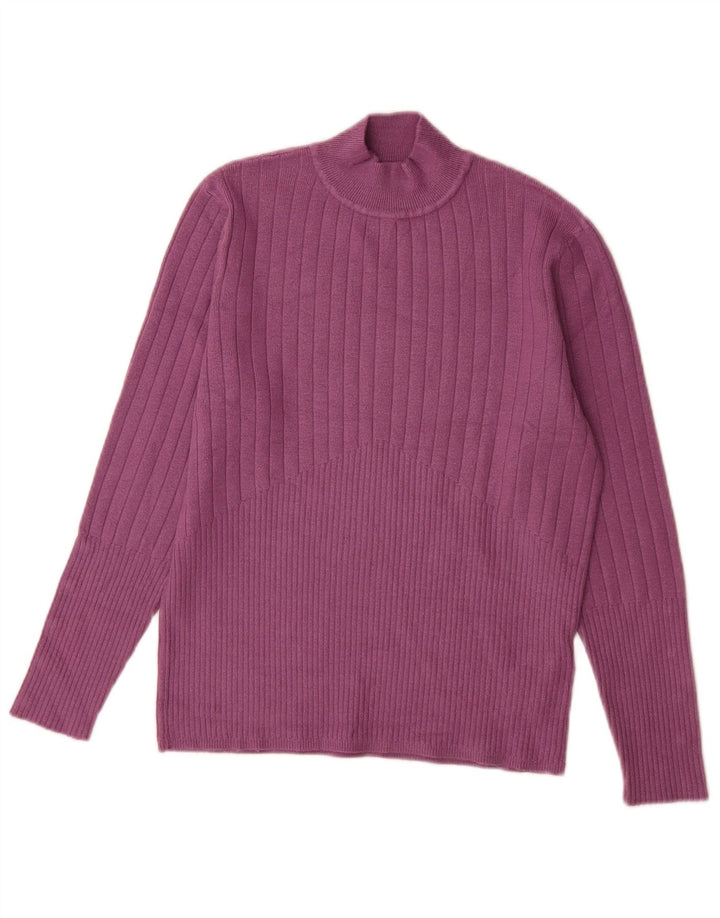 Marks & Spencer Womens Turtle Neck Jumper Sweater UK 14 Large Purple