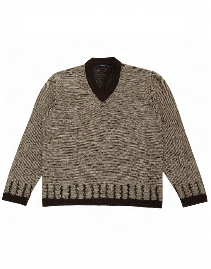 French Connection Pull Col V Homme Large Gris Acrylique