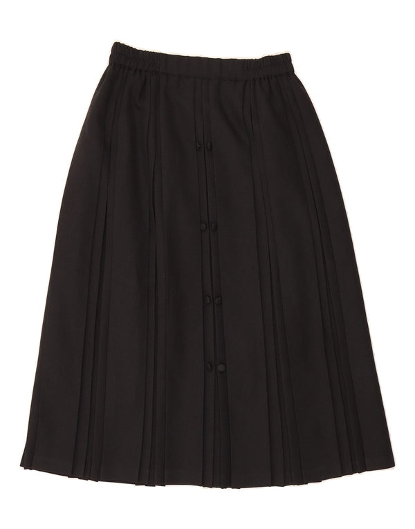 VINTAGE Womens High Waist A-Line Skirt UK 16 Large W28  Black Polyester