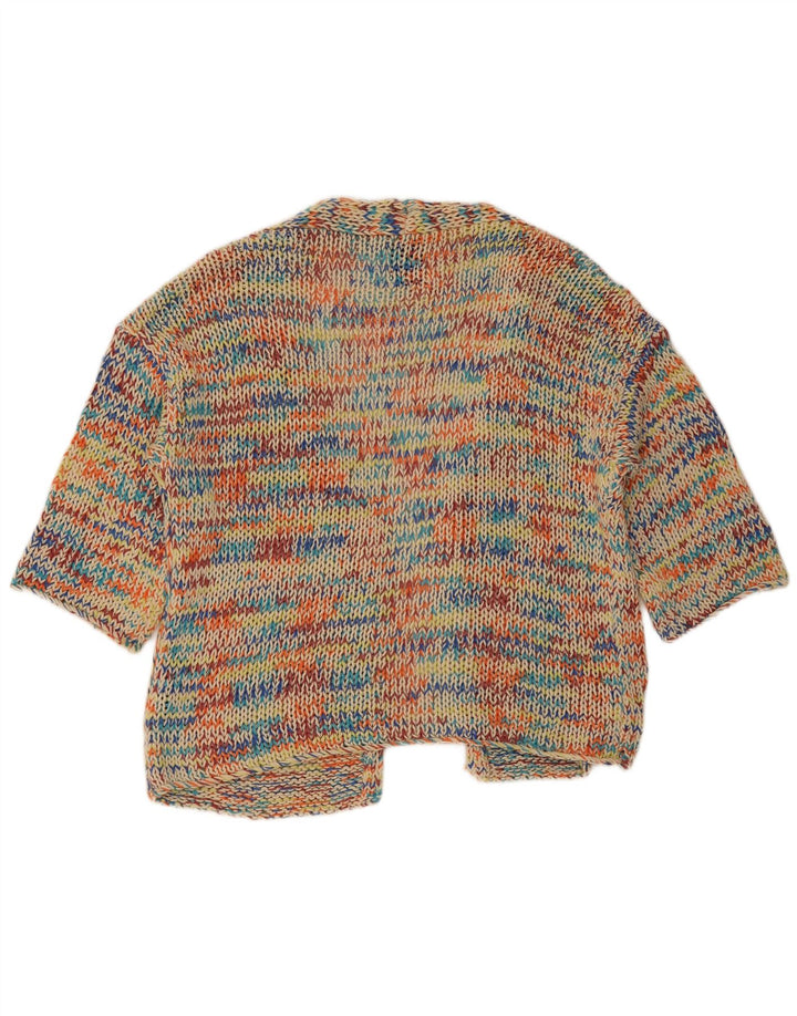 Zara Womens Oversized 3/4 Sleeve Cardigan Sweater UK 10 Small Multicoloured