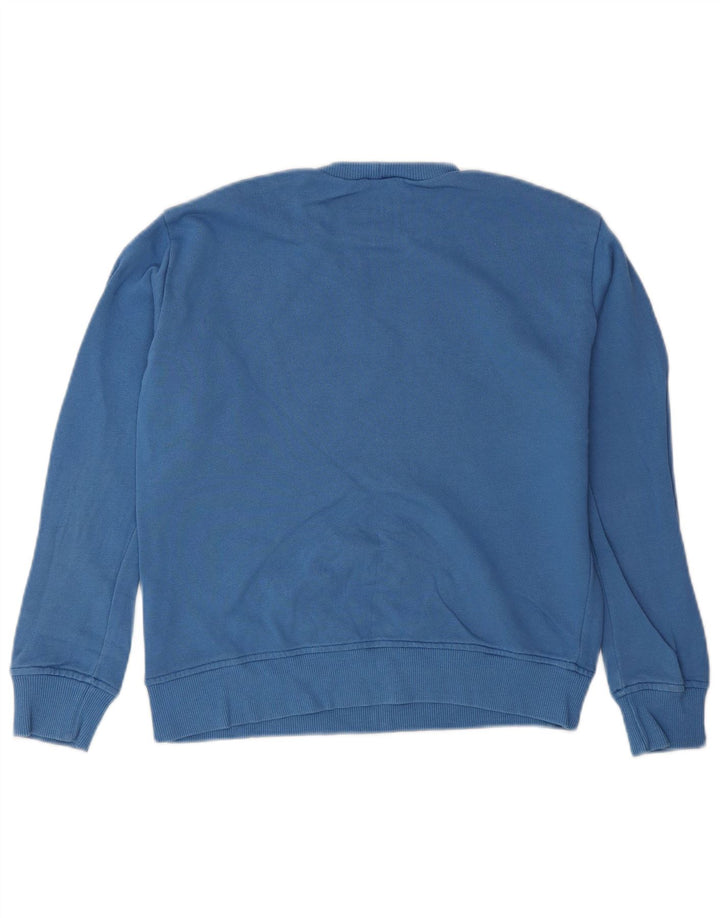 Benetton Boys Graphic Sweatshirt Jumper 8-9 Years Large  Blue Cotton
