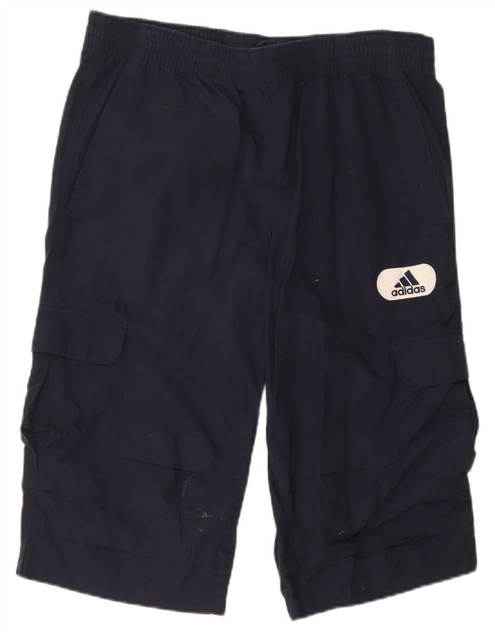 Adidas Mens Cargo Shorts Médio W36 Azul Marinho Algodão