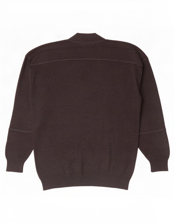 Maglione da uomo con scollo a V Il Granchio, grande, in lana grigia