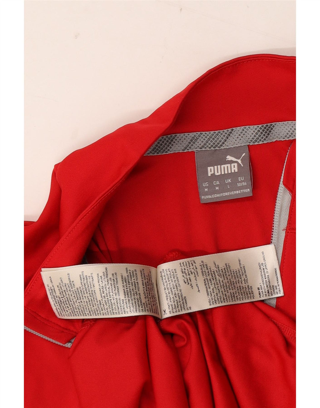 Puma Herre Zip Neck Pullover Træningsdragt Top Medium Rød Polyester
