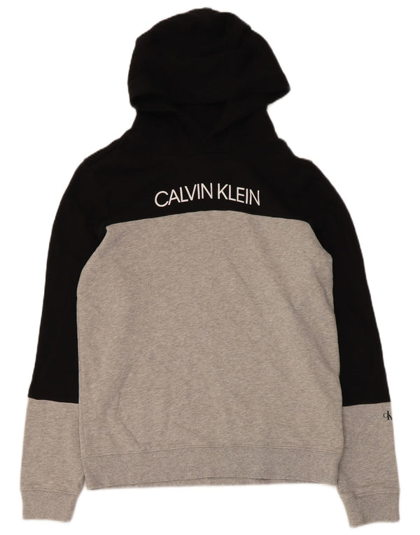 Damski sweter z kapturem Calvin Klein Jeans UK 12, średni czarny, blok kolorów