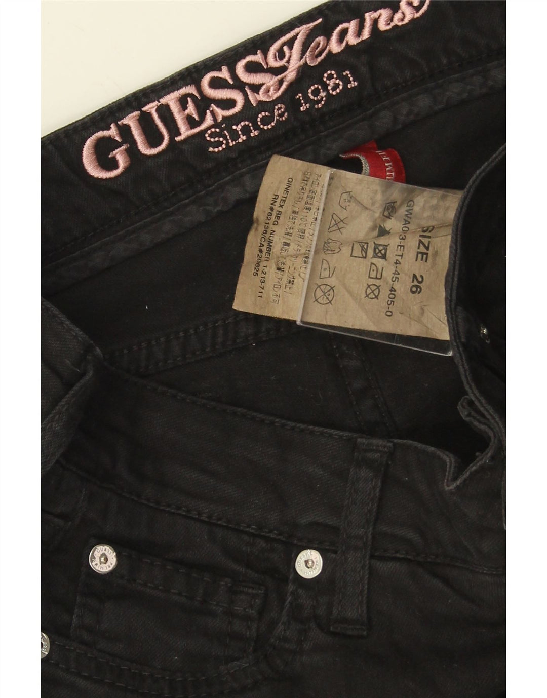 Jeans GUESS Slim da Donna W26 L28 Cotone Nero