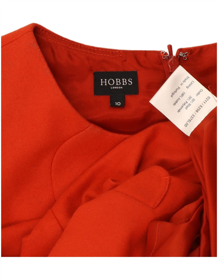 Hobbs Womens Sleeveless Sheath Dress UK 10 Small Red Wool