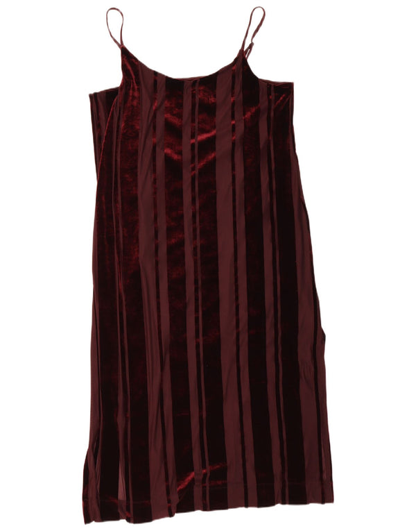 Dkny Damen-Unterkleid aus Velours, UK 18, XL, Burgunderrot, gestreift, Polyester