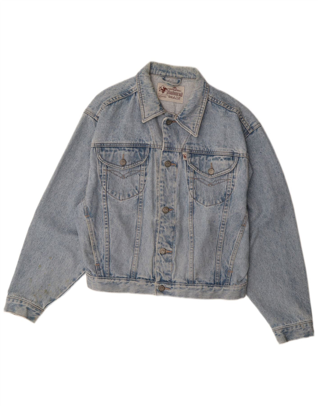 Ragazza Womens Denim Jacket UK 14 XL Blue Cotton