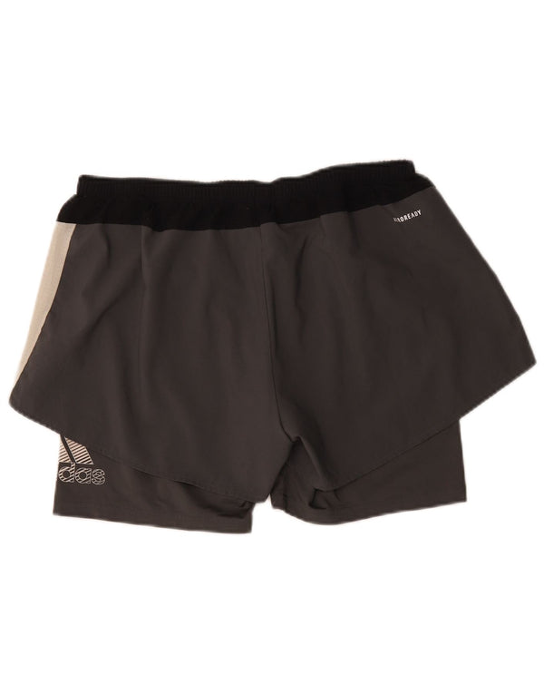 Adidas Short de sport Aeroready pour femme UK 16/18 Large Gris Colorblock