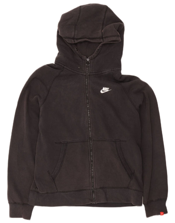 Felpa con cappuccio e zip Nike da uomo, grande, in cotone nero