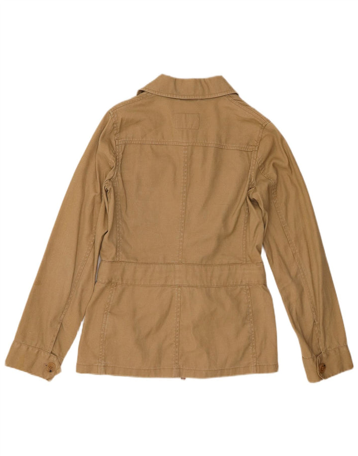 Massimo Dutti Dame Utility Jacket EU 36 XS Khaki Linen