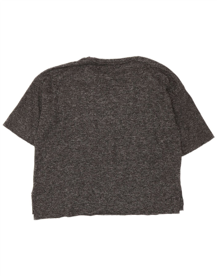 T-shirt oversize da donna Zara UK 14 Poliestere screziato grigio medio