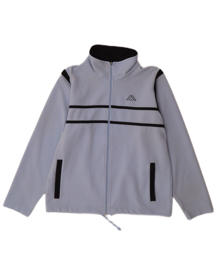 KAPPA Womens Tracksuit Top Jacket UK 14 Medium Blue Colourblock Polyester