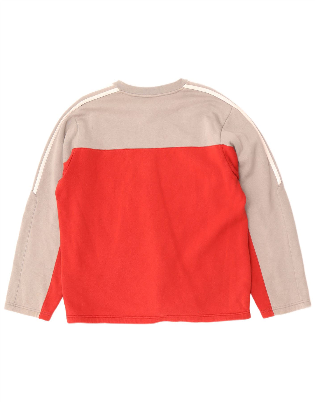 Adidas Mens Sweatshirt Jumper UKI 38/40 Medium Red Colourblock Cotton