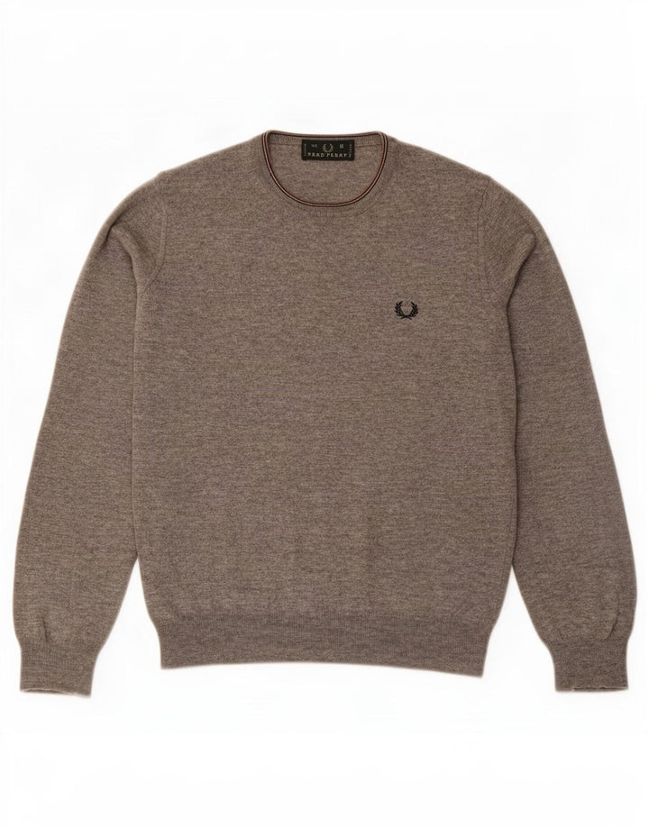 Fred Perry férfi nyakú pulóver közepesen szürke foltos