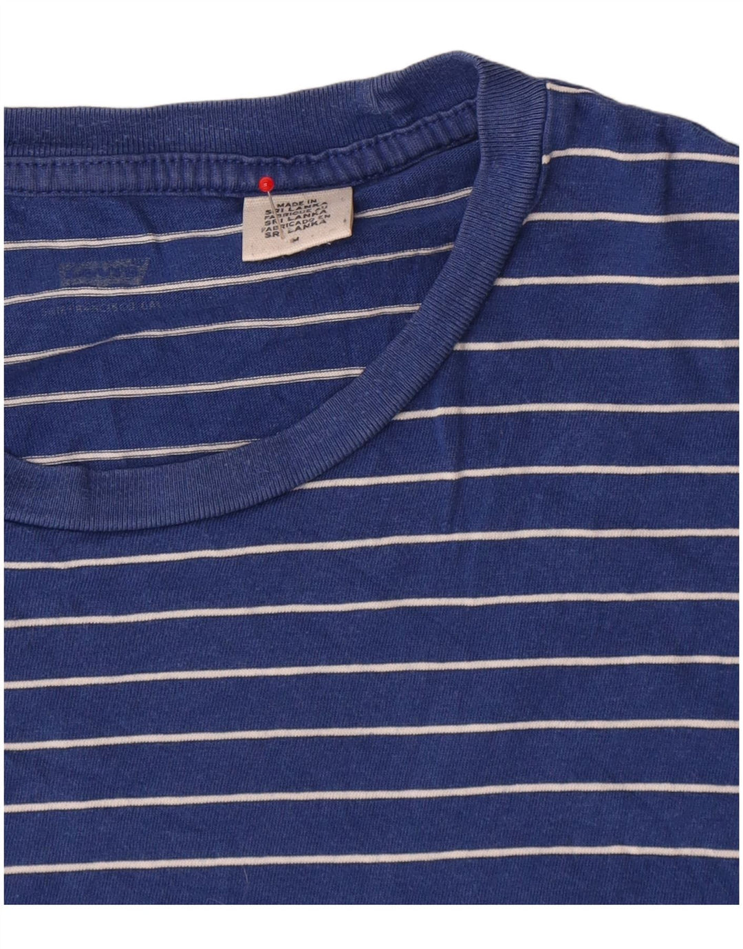Levi's Mens T-Shirt Top Medium Blue Striped Cotton