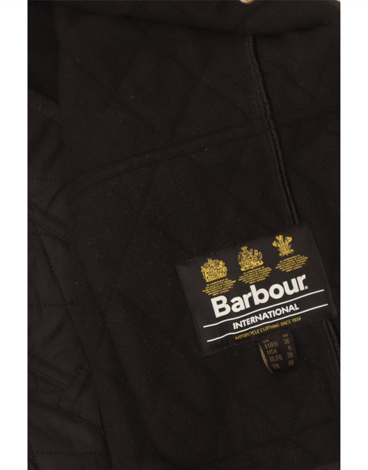 Giacca trapuntata militare da donna Barbour UK 10 piccola in poliestere nero