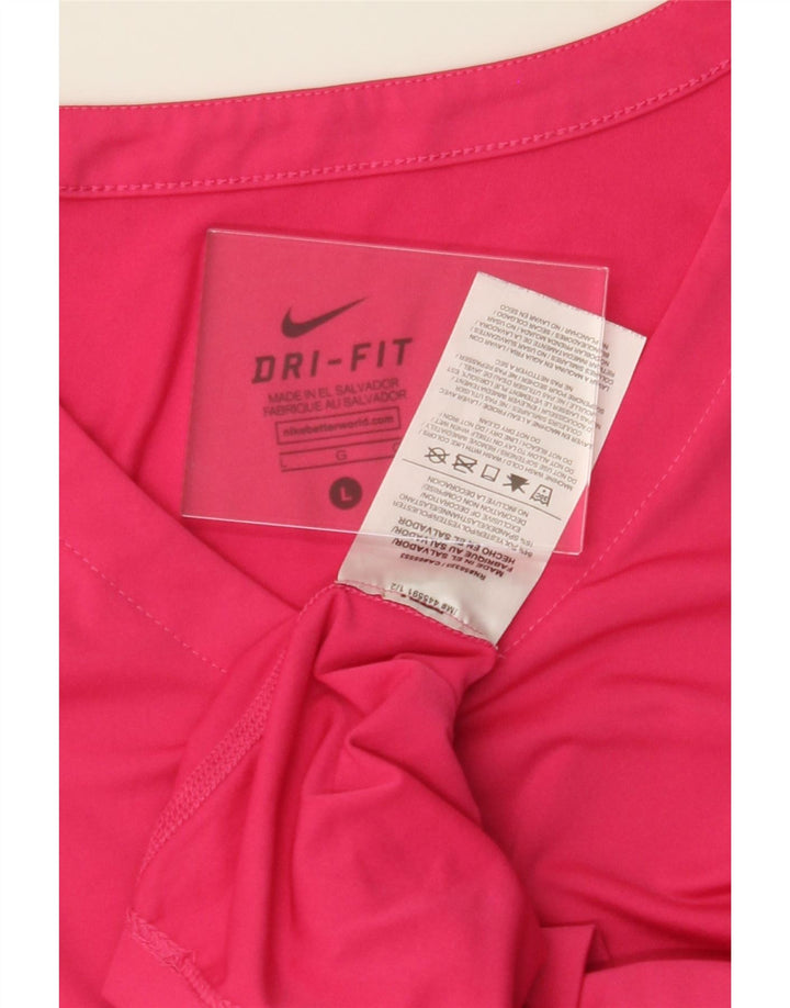 NIKE Womens Dri Fit T-Shirt Top UK 14 Large Pink Polyester Vintage Nike and Second-Hand Nike from Messina Hembry 