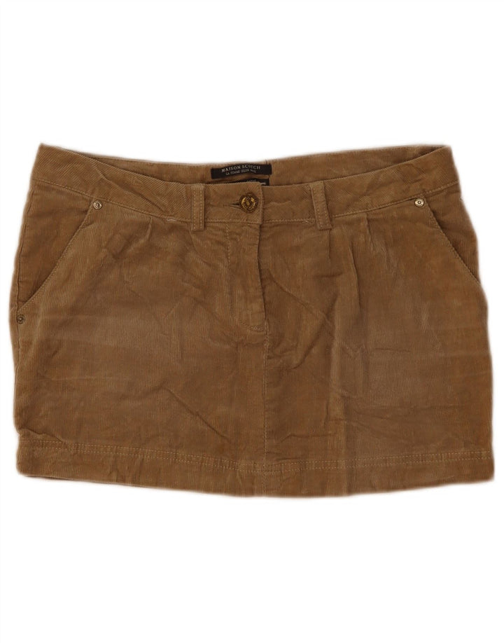 Maison Scotch Womens Corduroy Mini Skirt W34 Large Brown