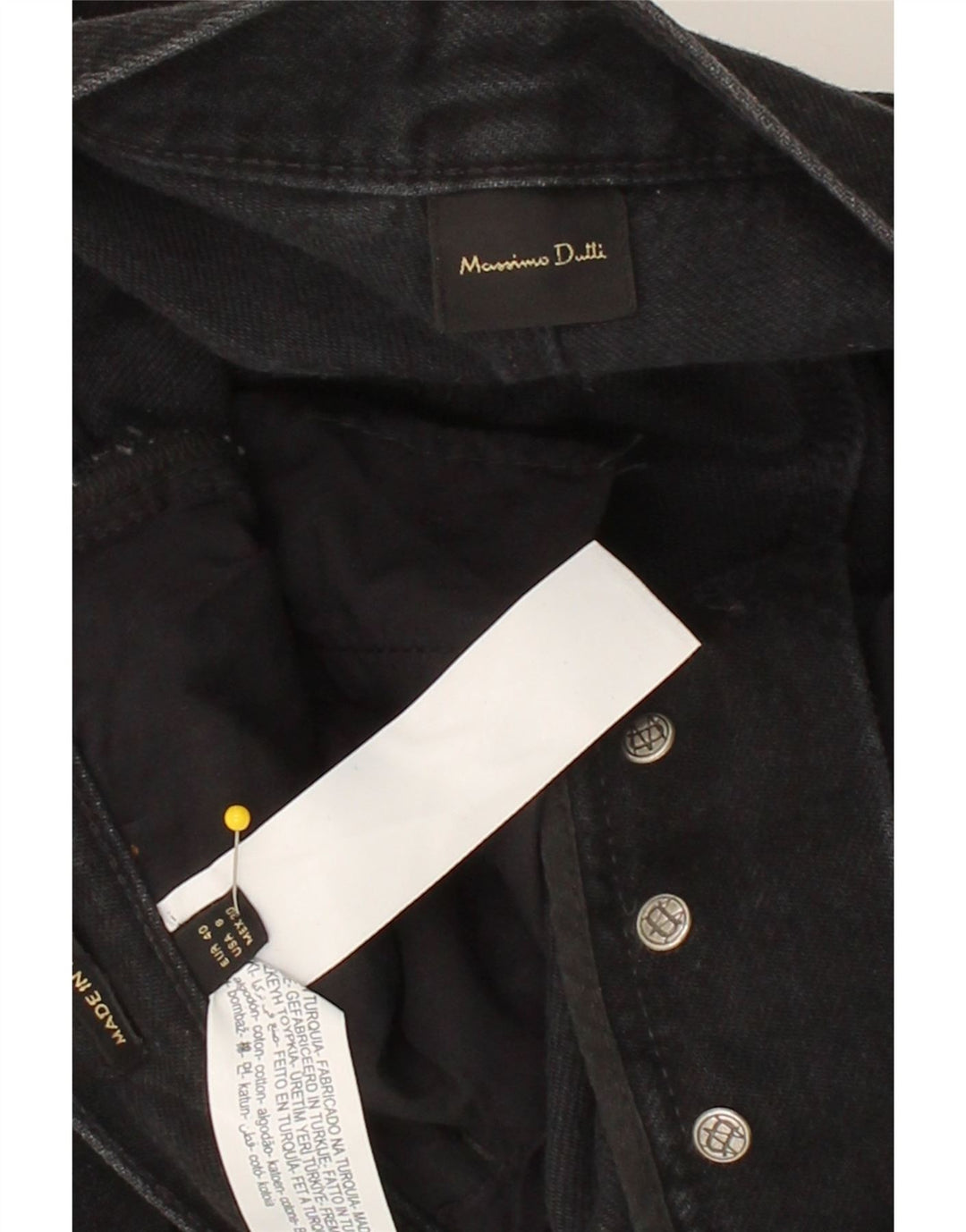 MASSIMO DUTTI Womens High Waist Cropped Jeans EU 40 Medium W30 L25 Black Vintage Massimo Dutti and Second-Hand Massimo Dutti from Messina Hembry 