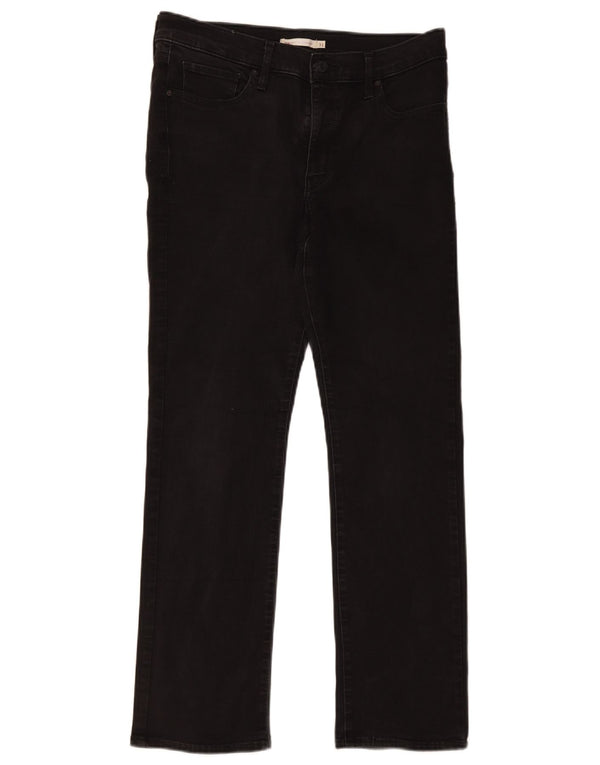 Levi's Mujer 314 Shaping Straight Jeans W31 L30 Algodón Negro