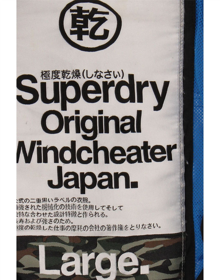 Giacca a vento da uomo SUPERDRY Windcheater UK 40 Large in nylon nero