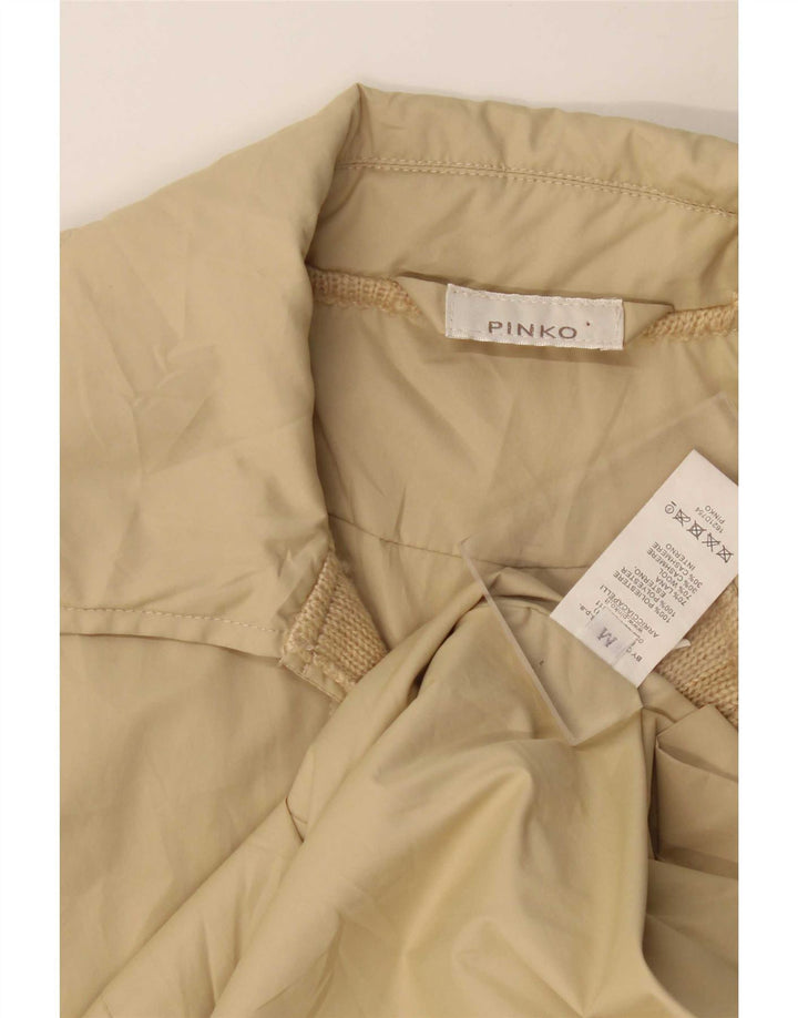 Pinko Womens Trench Coat UK 12 Medium Beige Polyester