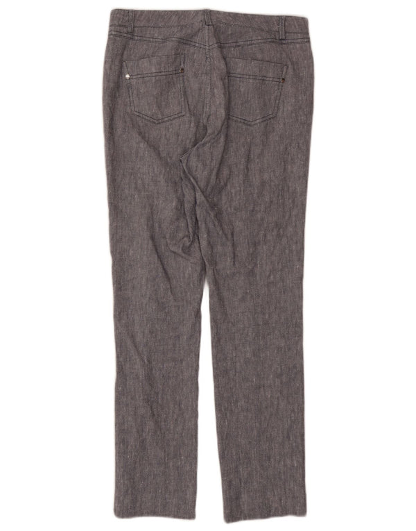Marks & Spencer Womens Casual Trousers UK 10 Small W30 L27 Navy Blue