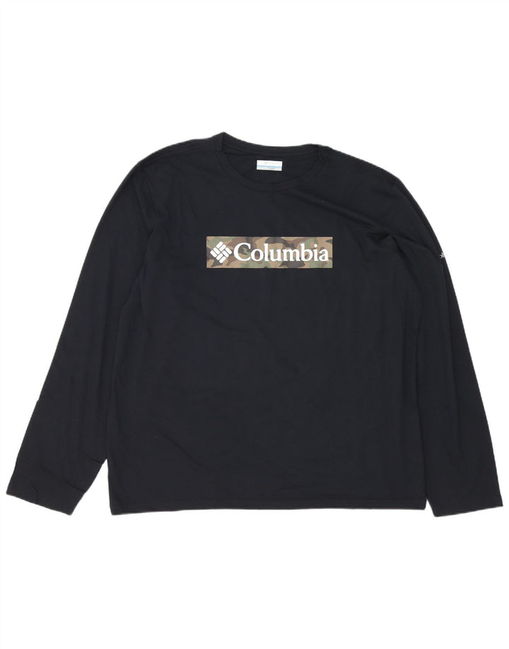 Columbia Mens Graphic Top Long Sleeve XL Black Cotton