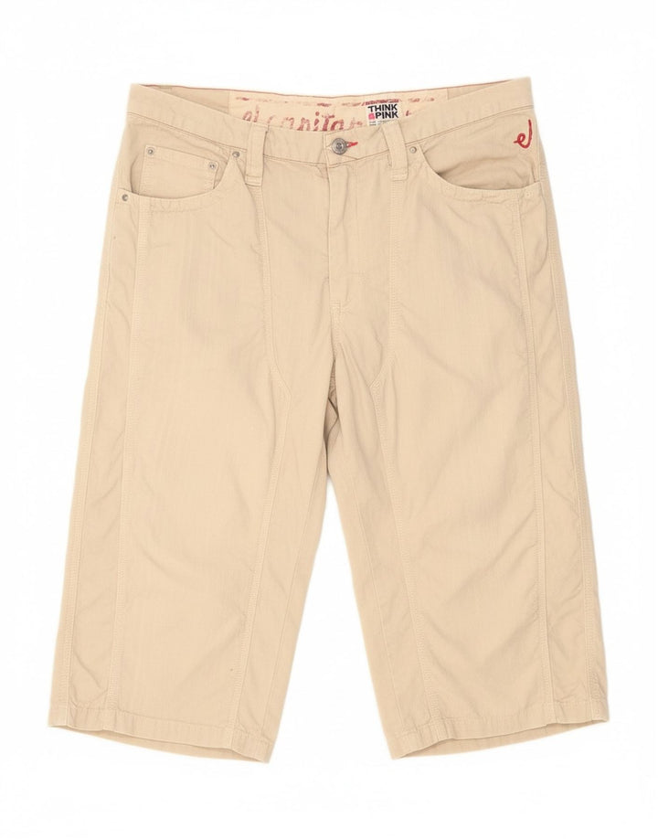 THINK PINK Mens Bermuda Shorts IT 50 Large W34  Beige Cotton