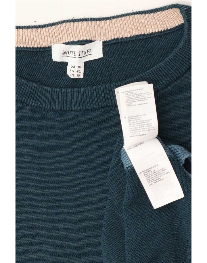 Maglione maglione girocollo da donna White Stuff UK 14 Large Blue Colourblock