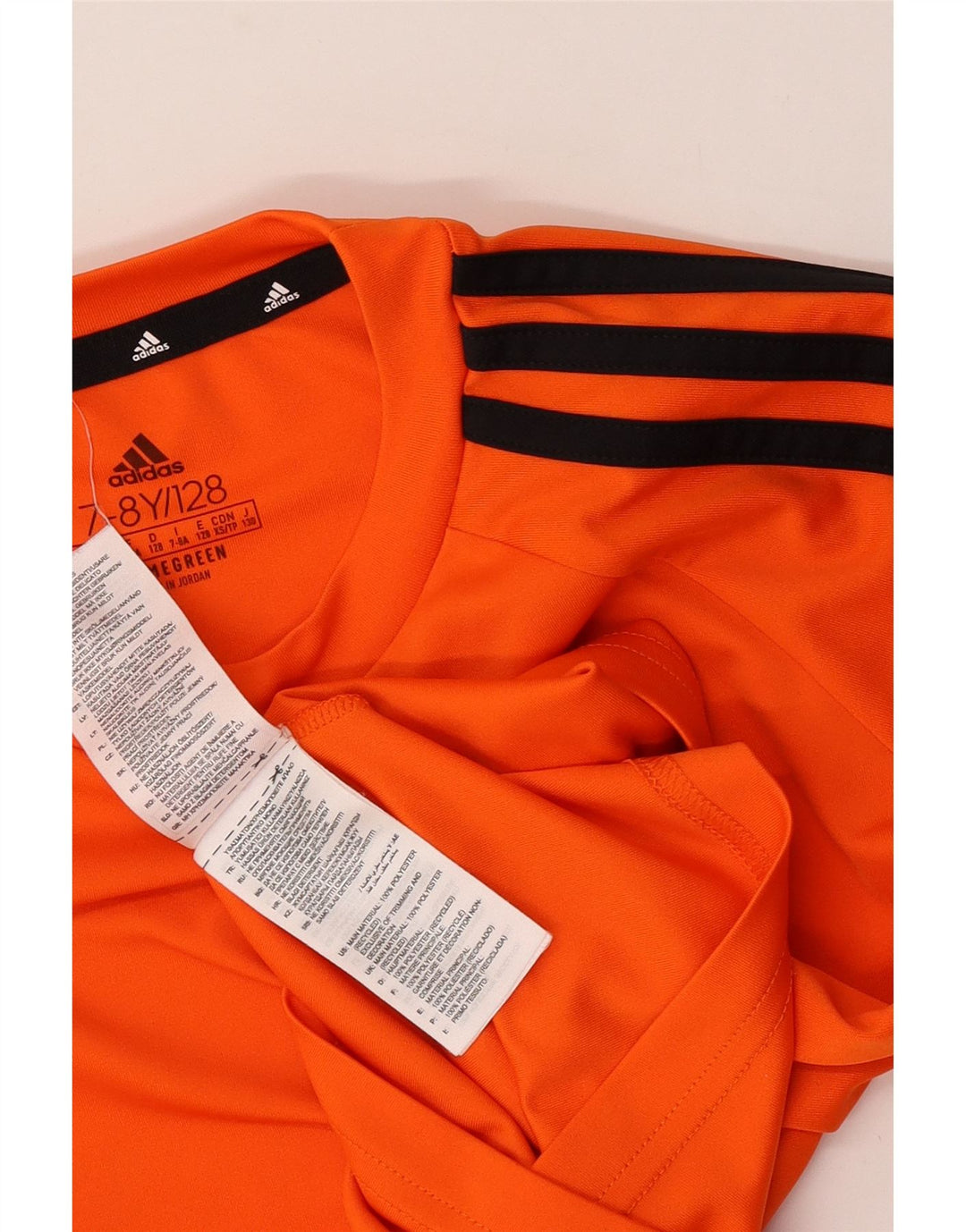 Adidas Boys Aeroready T-Shirt Top 7-8 Years Orange Polyester