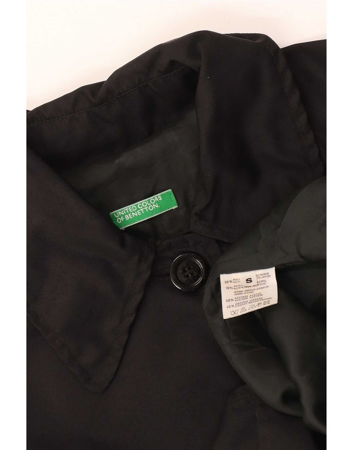 Benetton Womens Oversized Overcoat UK 10 Small Black Polyamide