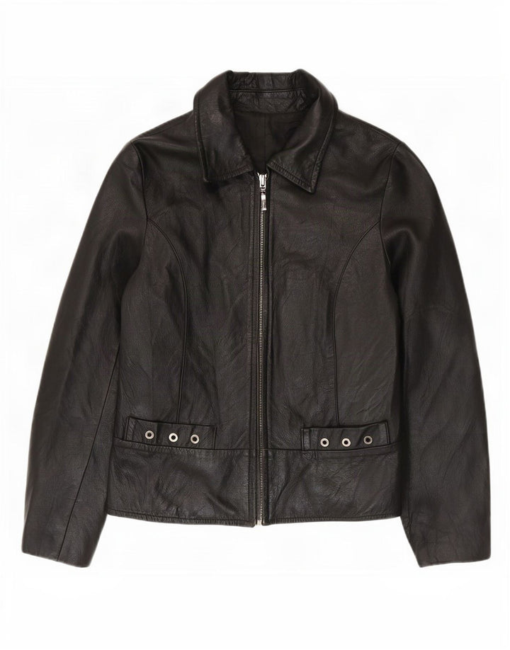 Geacă de piele vintage pentru femei IT 42 Medium Black