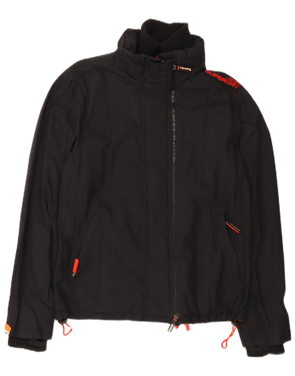 Superdry Damen Windcheater Graphic Windjacke UK 16 Large Schwarz