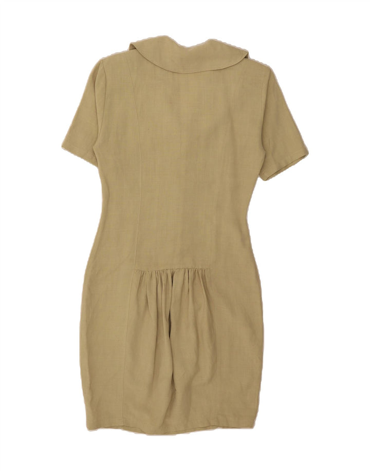 BENETTON Womens Shirt Dress IT 44 Medium Beige Viscose Vintage Benetton and Second-Hand Benetton from Messina Hembry 