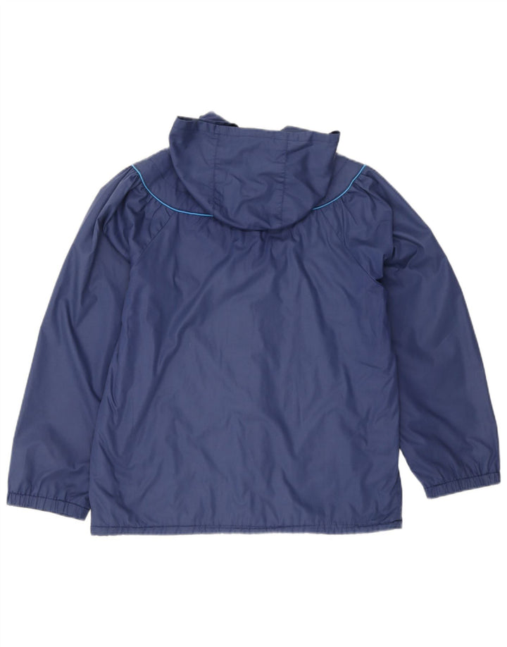 C & A Mens Hooded Windbreaker Jacket UK 36 Small Navy Blue Cotton