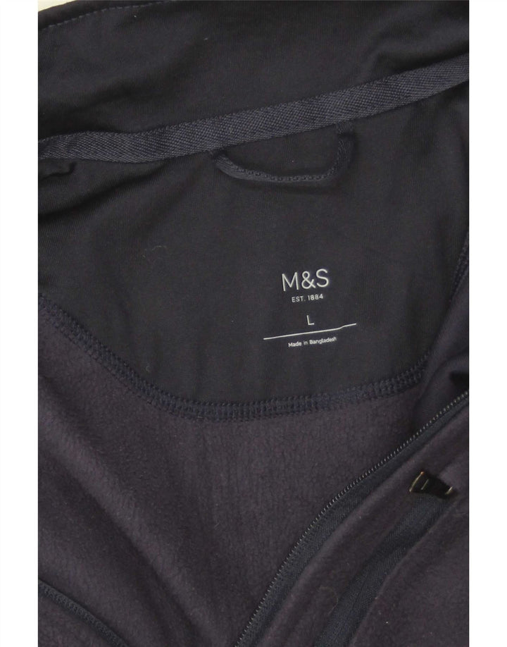 Marks & Spencer Mens Fleece Jacket UK 40 Large Navy Blue