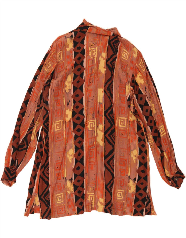 VINTAGE Womens Shirt UK 16 Large Brown Geometric Vintage Vintage and Second-Hand Vintage from Messina Hembry 